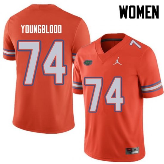 Women's Florida Gators #74 Jack Youngblood NCAA Jordan Brand Orange Authentic Stitched College Football Jersey KQT2662TZ